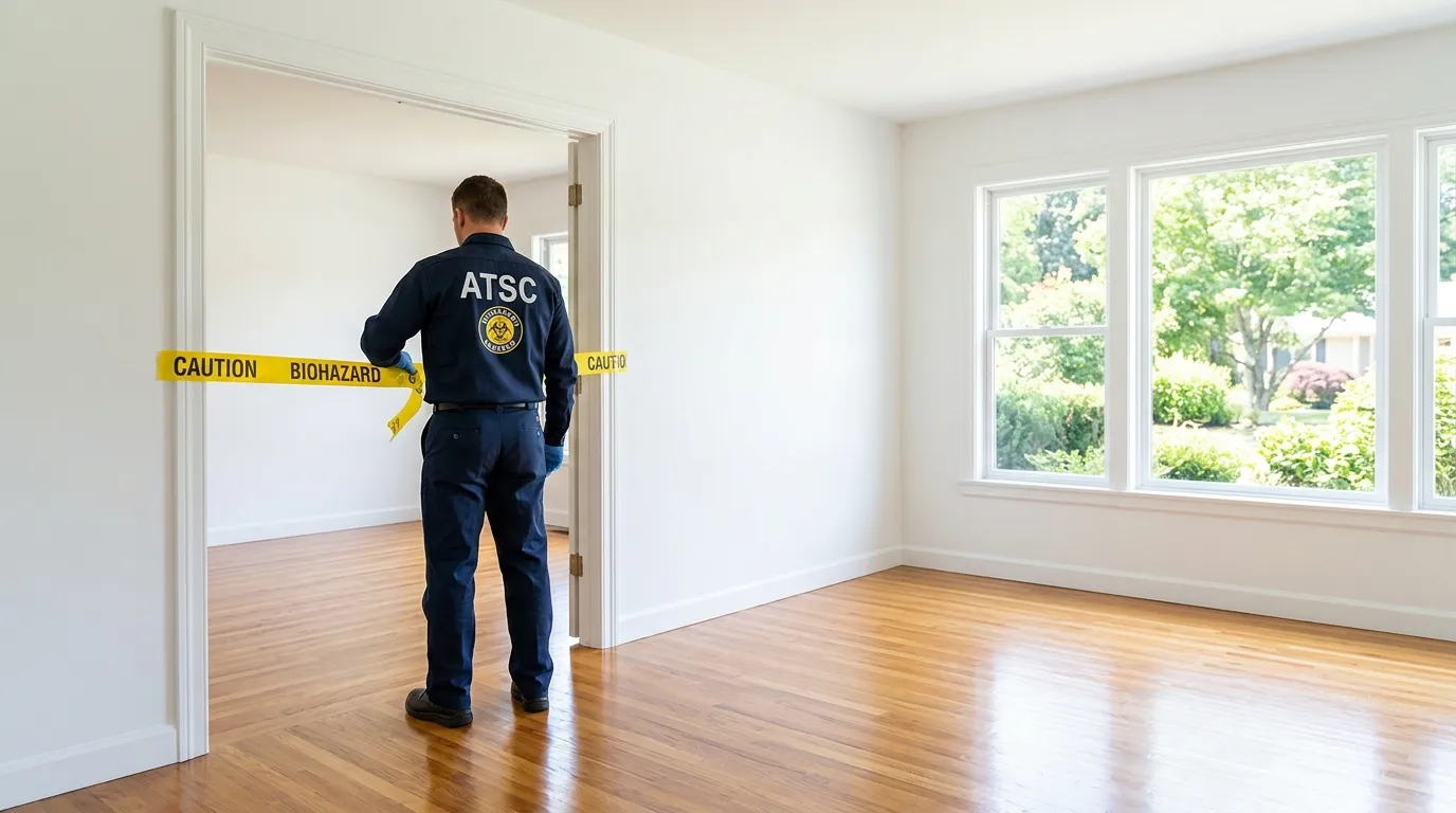 Certified biohazard cleanup crew performing Trauma Scene Cleanup in West Sacramento